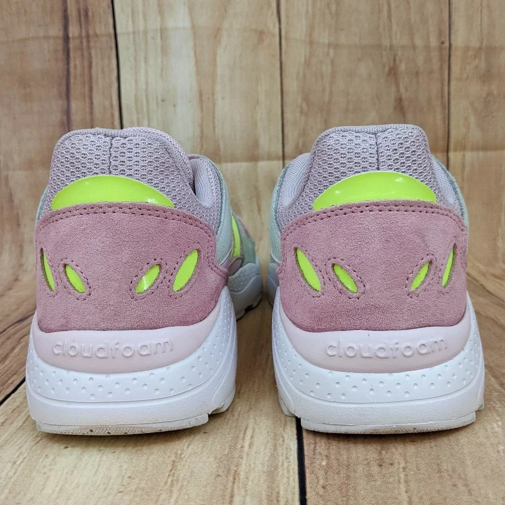 ADIDAS Crazychaos J Running Shoes Cloudfoam Pink/Multi Hi-Res Yellow EF3…